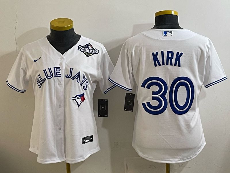 Women 2025 Toronto Blue Jays #30 Kirk white Game Nike MLB Jersey style 003